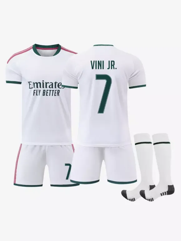 26/27 N° 7 Viní. Jr N° 10 Mbappé N° 5 Bellingham Ensemble 3 pièces Maillot domicile du club de football pour adultes et enfants