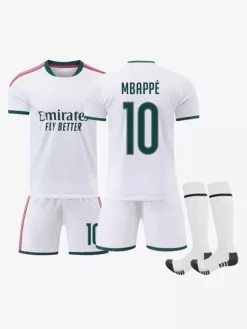 26/27 N° 7 Viní. Jr N° 10 Mbappé N° 5 Bellingham Ensemble 3 pièces Maillot domicile du club de football pour adultes et enfants