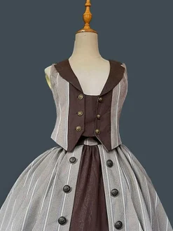 Académique Lolita Gilet Café Infanta Polyester Top Lolita Gothique