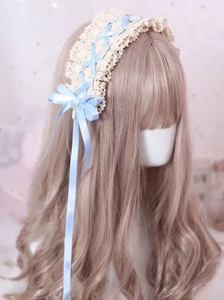 Accessoire de cheveux Lolita à volants en dentelle douce Lolita