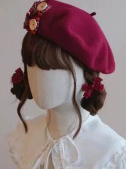 Accessoire de chapeau Sweet Lolita en polyester à carreaux gris Accessoires Lolita