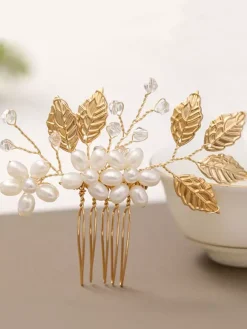 Accessoires de cheveux en métal de peigne de mariage de coiffes faites main pour la mariée