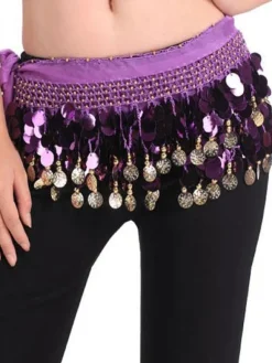 Accessoires de costumes de danse du ventre danse Hip foulard bleu glands hiérarchisé taille chaînes féminines du ventre Déguisements Halloween