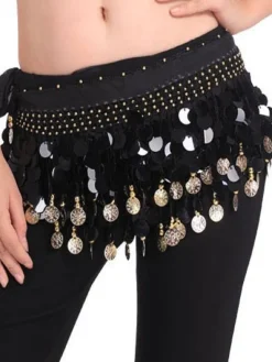 Accessoires de costumes de danse du ventre danse Hip foulard bleu glands hiérarchisé taille chaînes féminines du ventre Déguisements Halloween