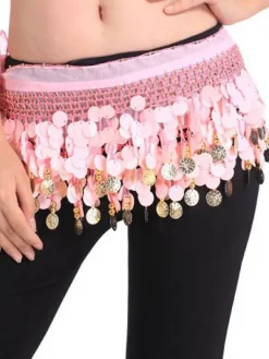 Accessoires de costumes de danse du ventre danse Hip foulard bleu glands hiérarchisé taille chaînes féminines du ventre Déguisements Halloween