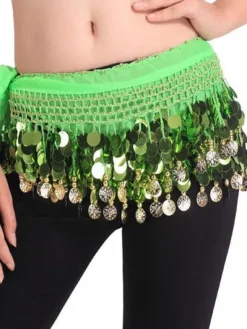 Accessoires de costumes de danse du ventre danse Hip foulard bleu glands hiérarchisé taille chaînes féminines du ventre Déguisements Halloween
