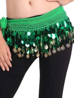 Accessoires de costumes de danse du ventre danse Hip foulard bleu glands hiérarchisé taille chaînes féminines du ventre Déguisements Halloween