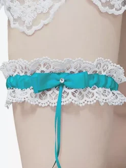 Accessoires De Mariée Jarretières De Mariage Dentelle N艙ud Pour Femmes