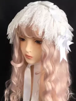 Accessoires gothiques Lolita N艙uds en dentelle blanche Coiffes Divers