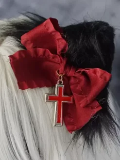 Accessoires gothiques Lolita Accessoire n艙ud croisé noir Divers