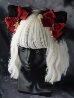 Accessoires gothiques Lolita Accessoire n艙ud croisé noir Divers