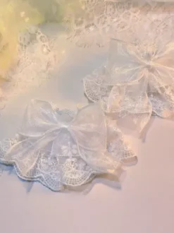 Accessoires Lolita de style ROCOCO Volants blancs N艙uds Manchons Polyester Divers