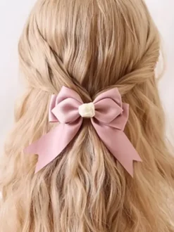 Accessoires Sweet Lolita : coiffes à n艙uds roses