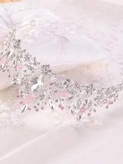 Accessoires de cheveux de mariée en métal diadème de casque de mariage