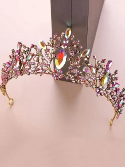 Accessoires de cheveux de mariée en métal diadème de casque de mariage