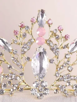 Accessoires de cheveux de mariée en métal diadème de casque de mariage