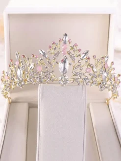 Accessoires de cheveux de mariée en métal diadème de casque de mariage
