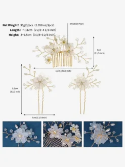 Accessoires de cheveux en métal de peigne de mariage