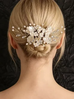 Accessoires de coiffure en métal pour la mariée