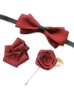 Accessoires Homme Classique Polyester Jacquard Rouge