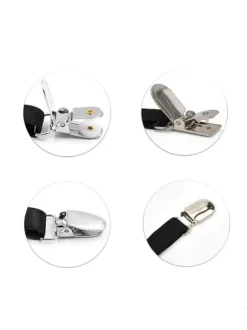 Accessoires Homme Détails Métalliques Classiques Polyester Métallisé Pull Out Noir