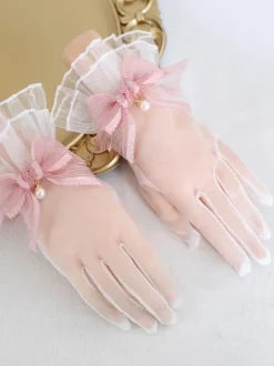 Accessoires Lolita Style ROCOCO N艙uds Bleu Profond Perles Accessoire Fibre Polyester Divers