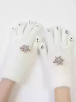 Accessoires Sweet Lolita Écru Blanc Strass Accessoire Polyester Divers