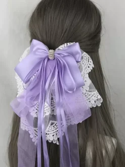 Accessoires Sweet Lolita N艙uds violets Volants Coiffes Divers
