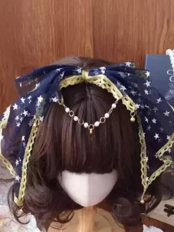 Accessoires Sweet Lolita N艙uds noirs Dentelle Coiffes Divers