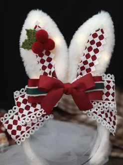 Accessoires Sweet Lolita N艙uds rouges Couvre-chefs à carreaux Divers