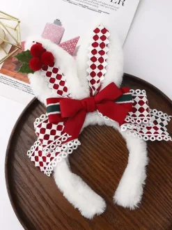 Accessoires Sweet Lolita N艙uds rouges Couvre-chefs à carreaux Divers