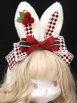 Accessoires Sweet Lolita N艙uds rouges Couvre-chefs à carreaux Divers