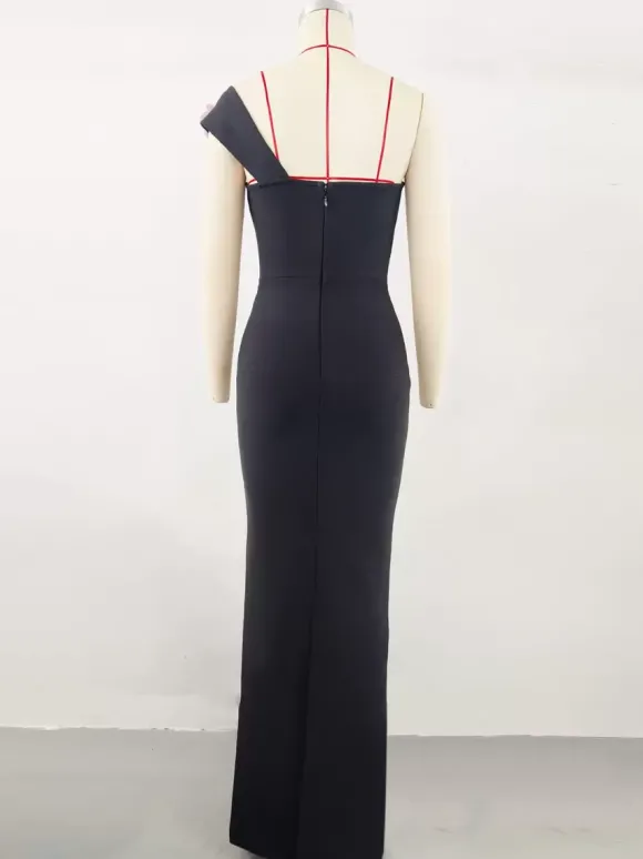 Avec robe de cocktail robe de bal moderne longueur au sol col en V fleurs polyester