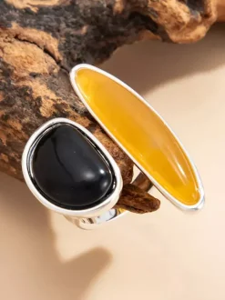 Bagues en résine synthétique pour adultes style streetwear bijoux géométriques vintage