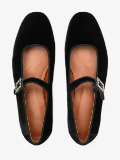 Ballerines En Velours À Bout Rond En Boucle Perle Chaussures Femmes