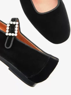 Ballerines En Velours À Bout Rond En Boucle Perle Chaussures Femmes
