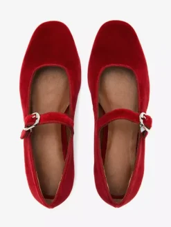 Ballerines en velours à bout rond Mary Jane Ballerines pour femmes