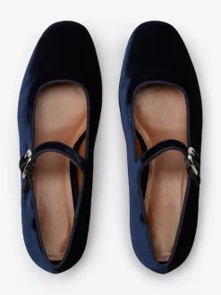 Ballerines en velours à bout rond Mary Jane Ballerines pour femmes