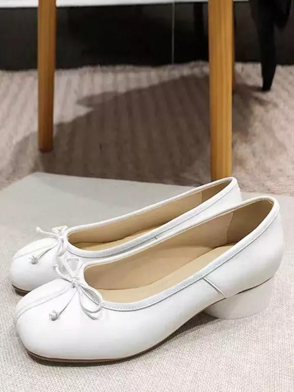 Ballerines noires pour femmes ballerines plates à n艙ud décoratif sur les orteils