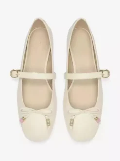 Ballerines plates pour femmes bout carré n艙ud style Mary Jane