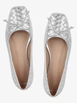 Ballerines en cuir PU à bout carré et boucle pour femmes