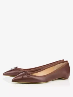 Ballerines en cuir PU à bout pointu avec n艙uds femmes