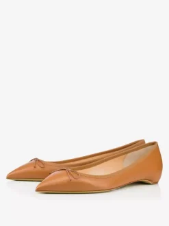Ballerines en cuir PU à bout pointu avec n艙uds femmes