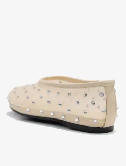 Ballerines femmes en maille cloutées à bout rond ballerine chaussures plates