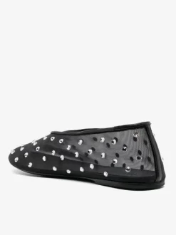 Ballerines femmes en maille cloutées à bout rond ballerine chaussures plates