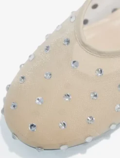 Ballerines femmes en maille cloutées à bout rond ballerine chaussures plates