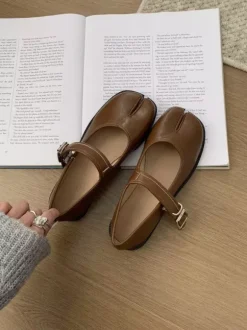Ballerines Mary Jane fendues sur les orteils pour femmes