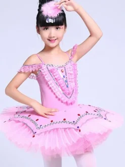 Ballet Robe Bleu Costume Enfants Lumière Bleu Ciel Robe Tutu Danse Robes Déguisements Halloween