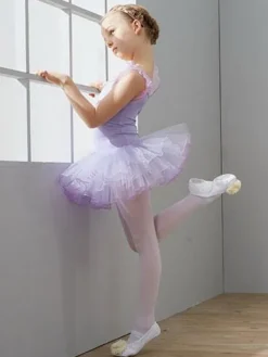 Ballet Dance Costumes Lilas sans manches Slim Fit Ballerina Tutu Robes pour enfants Déguisements Halloween