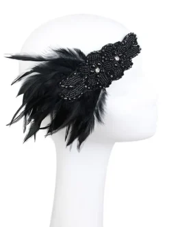 Bandeau Flapper 1920s Costume The Great Gatsby Plume Champagne Coiffes Accessoires Charleston Robe Costume Vintage Femmes Déguisements Halloween